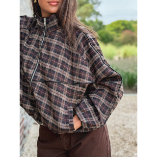 Veste à carreaux Santina - Chocolat
