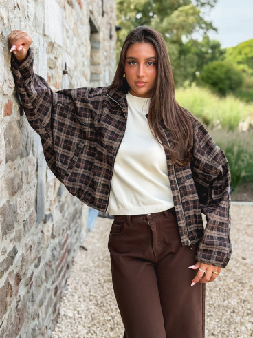 Veste à carreaux Santina - Chocolat Veste à carreaux Santina - Chocolat