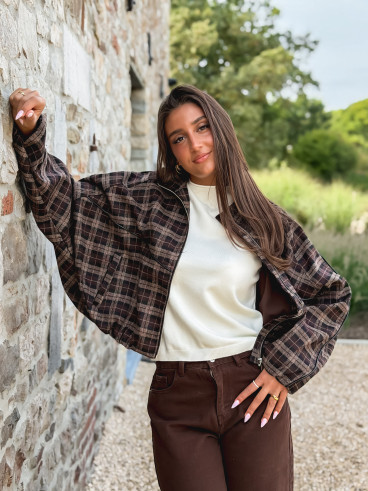 Veste à carreaux Santina - Chocolat Veste à carreaux Santina - Chocolat