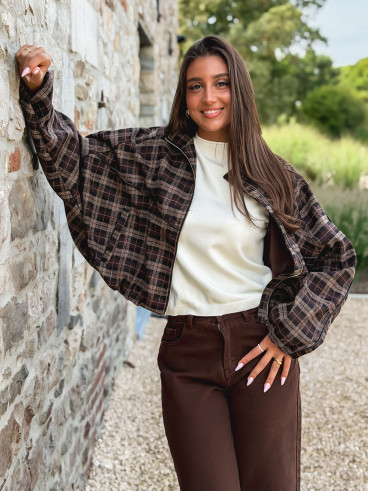 Veste à carreaux Santina - Chocolat Veste à carreaux Santina - Chocolat