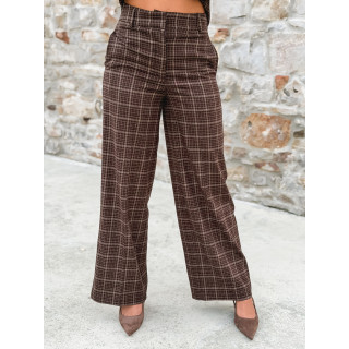 Pantalon à carreaux Ilénya - Chocolat