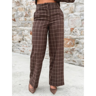 Pantalon à carreaux Ilénya - Chocolat
