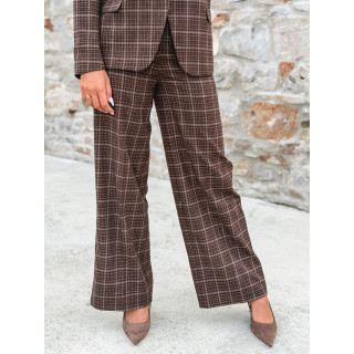 Pantalon à carreaux Ilénya - Chocolat