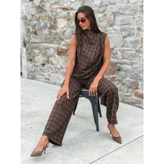 Blouse à carreaux Ilénya - Chocolat