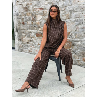 Blouse à carreaux Ilénya - Chocolat
