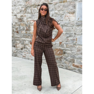 Blouse à carreaux Ilénya - Chocolat