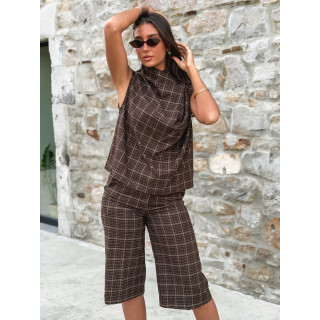 Blouse à carreaux Ilénya - Chocolat