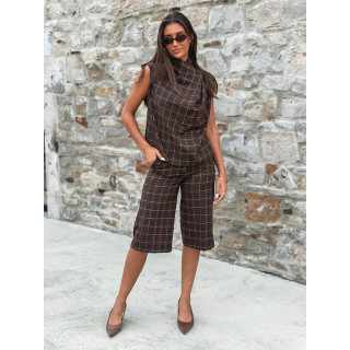 Blouse à carreaux Ilénya - Chocolat