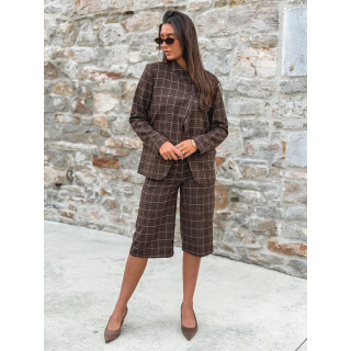 Blazer à carreaux Ilénya - Chocolat