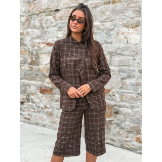 Blazer à carreaux Ilénya - Chocolat