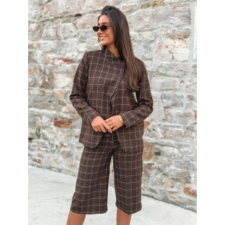 Blazer à carreaux Ilénya - Chocolat