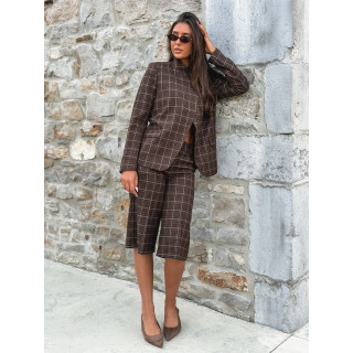 Blazer à carreaux Ilénya - Chocolat