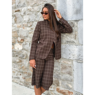 Blazer à carreaux Ilénya - Chocolat