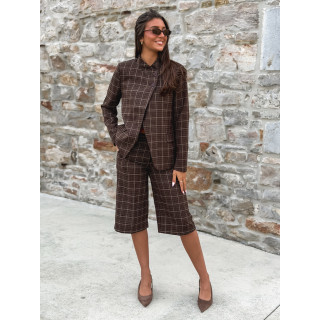 Blazer à carreaux Ilénya - Chocolat