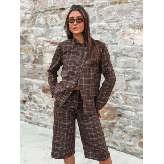 Blazer à carreaux Ilénya - Chocolat