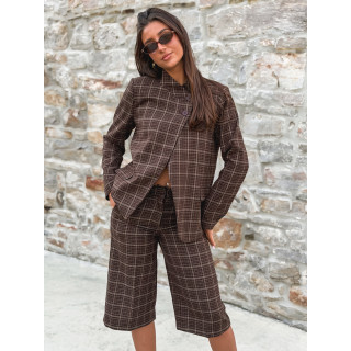 Blazer à carreaux Ilénya - Chocolat