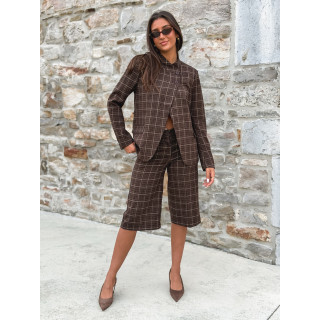 Blazer à carreaux Ilénya - Chocolat