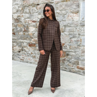 Blazer à carreaux Ilénya - Chocolat