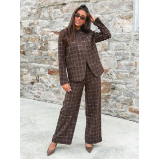 Blazer à carreaux Ilénya - Chocolat