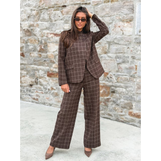 Blazer à carreaux Ilénya - Chocolat