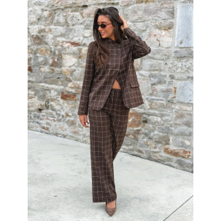 Blazer à carreaux Ilénya - Chocolat