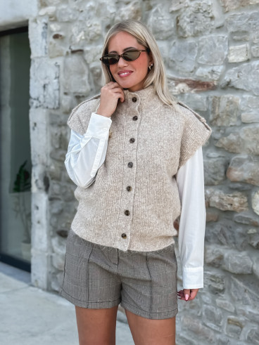 Gilet Licia - Beige foncé Gilet Licia - Beige foncé