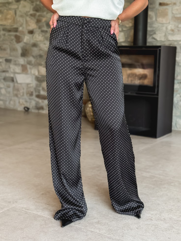 Pantalon à pois Kaléna - Noir