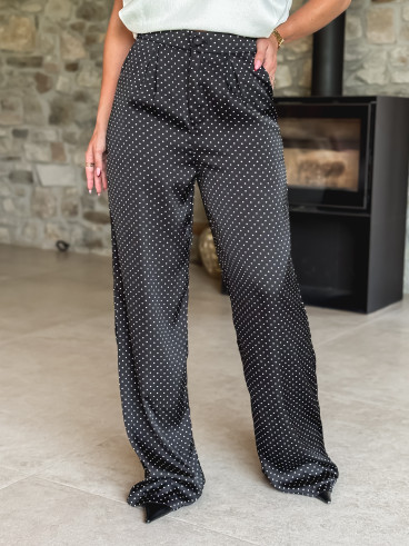 Pantalon à pois Kaléna - Noir Pantalon à pois Kaléna - Noir