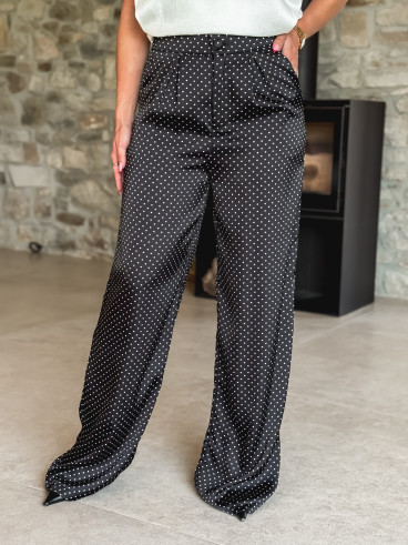 Pantalon à pois Kaléna - Noir Pantalon à pois Kaléna - Noir