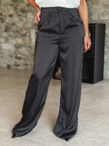Pantalon à pois Kaléna - Noir Pantalon à pois Kaléna - Noir