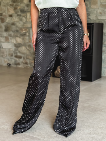 Pantalon à pois Kaléna - Noir Pantalon à pois Kaléna - Noir