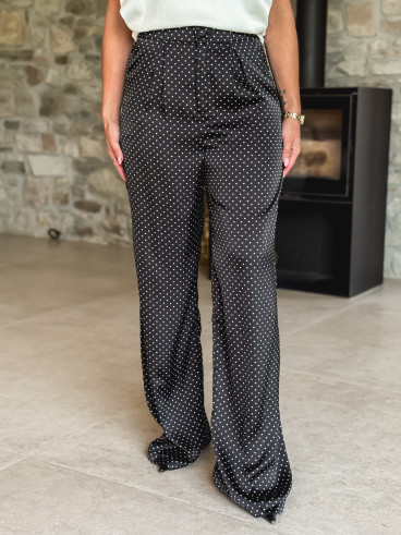 Pantalon à pois Kaléna - Noir Pantalon à pois Kaléna - Noir