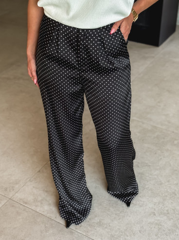 Pantalon à pois Kaléna - Noir Pantalon à pois Kaléna - Noir