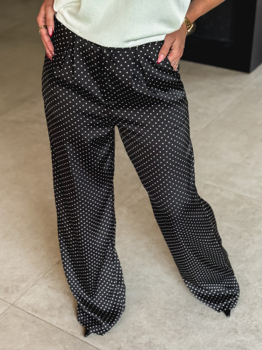 Pantalon à pois Kaléna - Noir Pantalon à pois Kaléna - Noir