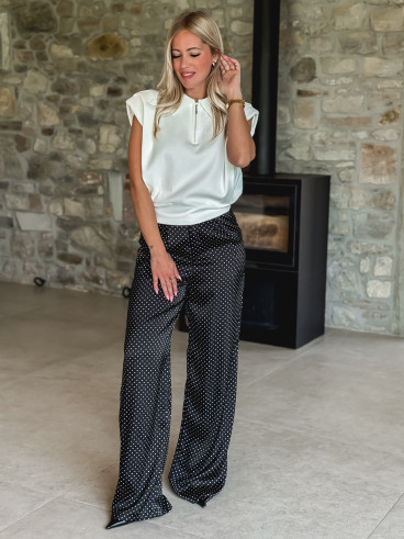 Pantalon à pois Kaléna - Noir Pantalon à pois Kaléna - Noir