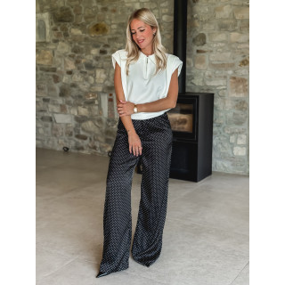 Pantalon à pois Kaléna - Noir