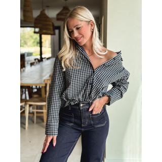 Chemise à carreaux Célyna - Bleu marine