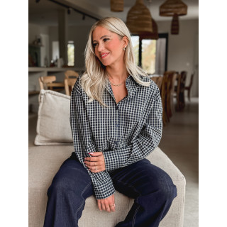 Chemise à carreaux Célyna - Bleu marine