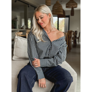 Chemise à carreaux Célyna - Bleu marine