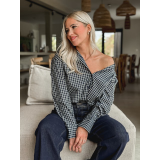 Chemise à carreaux Célyna - Bleu marine