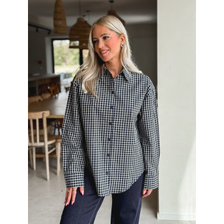 Chemise à carreaux Célyna - Bleu marine