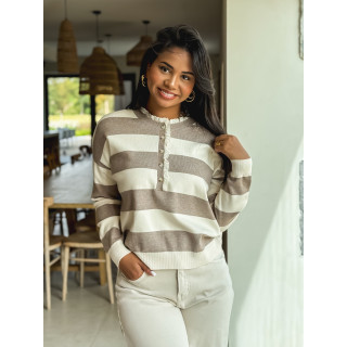 Pull Yolanda - Taupe/Crème