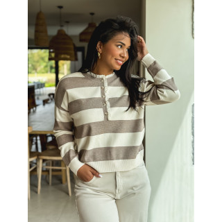 Pull Yolanda - Taupe/Crème