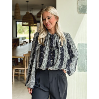 Blouse à motifs Keira - Bleu marine