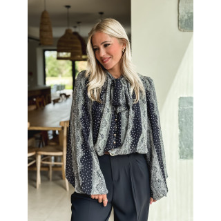 Blouse à motifs Keira - Bleu marine