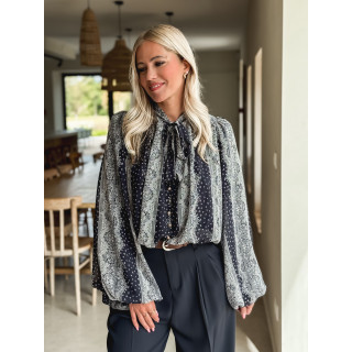Blouse à motifs Keira - Bleu marine