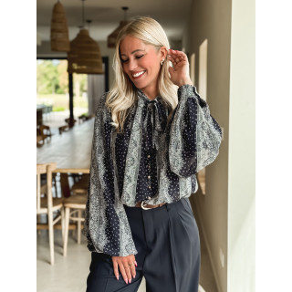 Blouse à motifs Keira - Bleu marine