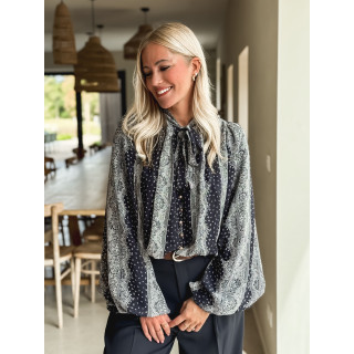 Blouse à motifs Keira - Bleu marine
