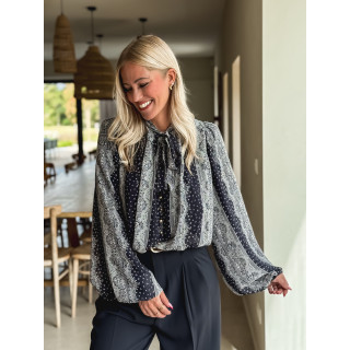 Blouse à motifs Keira - Bleu marine