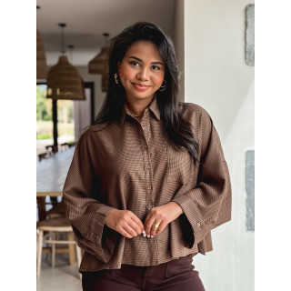 Chemise à carreaux Loulia - Chocolat